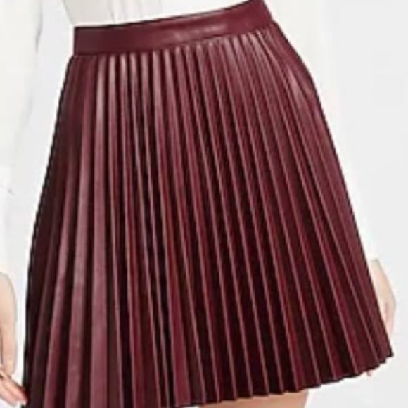Isabel Lu Leather Pleated Skirt NWT - Picture 1 of 5
